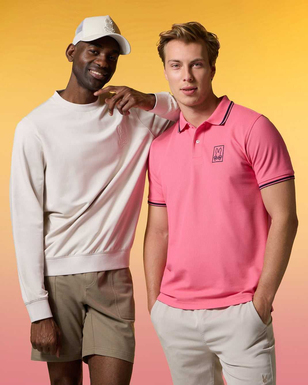 Polos Psycho Bunny Arcadia Pique Polo Shirt Rose Homme | RMW-45334517